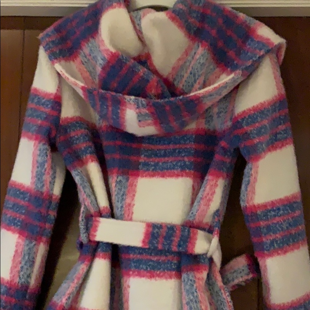 BB Dakota Pink Plaid Coat Size XS - Picture 2 of 4